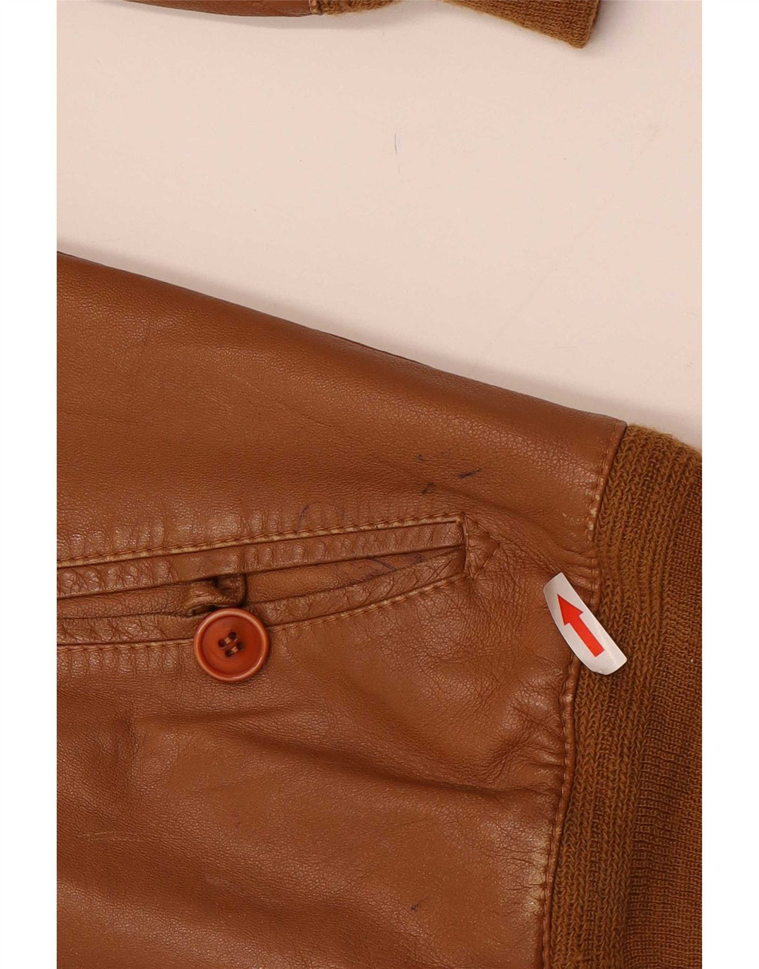 Vintage męska kurtka skórzana UK 38 średni brąz