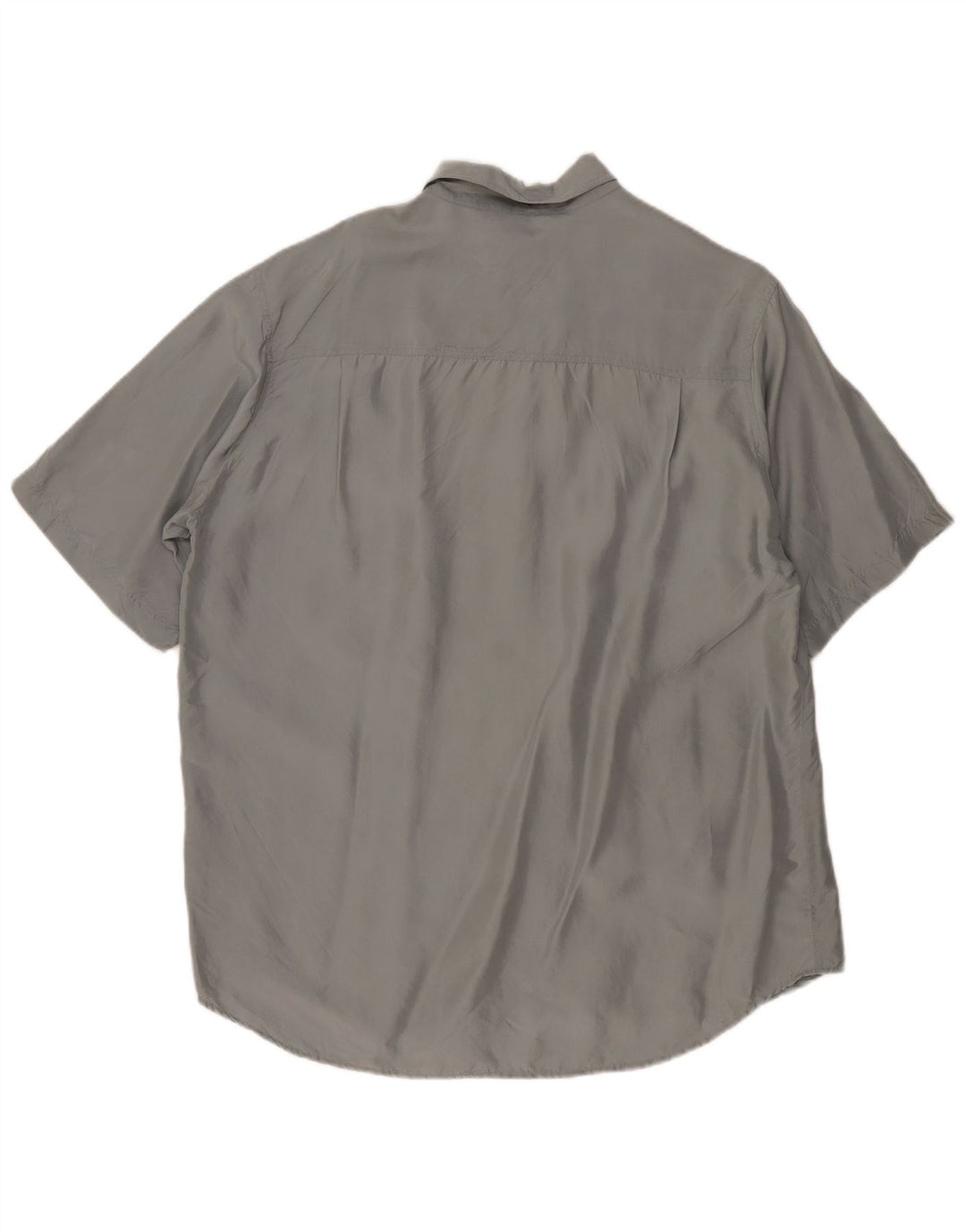 New Fast Mens Short Sleeve Shirt Size 41/42 Large Grey Silk
