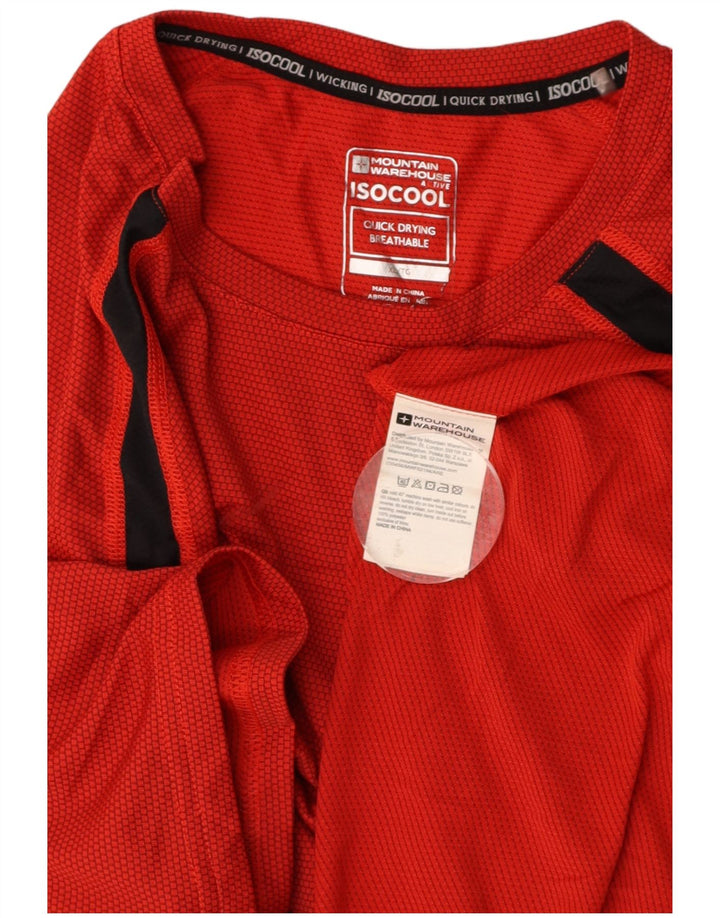 MOUNTAIN WAREHOUSE Mens IsoCool T-Shirt Top XL Red Colourblock Polyester