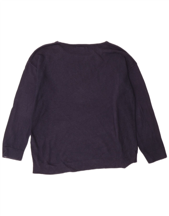 WHITE STUFF Womens Boat Neck Jumper Sweater UK 10 Small  Navy Blue