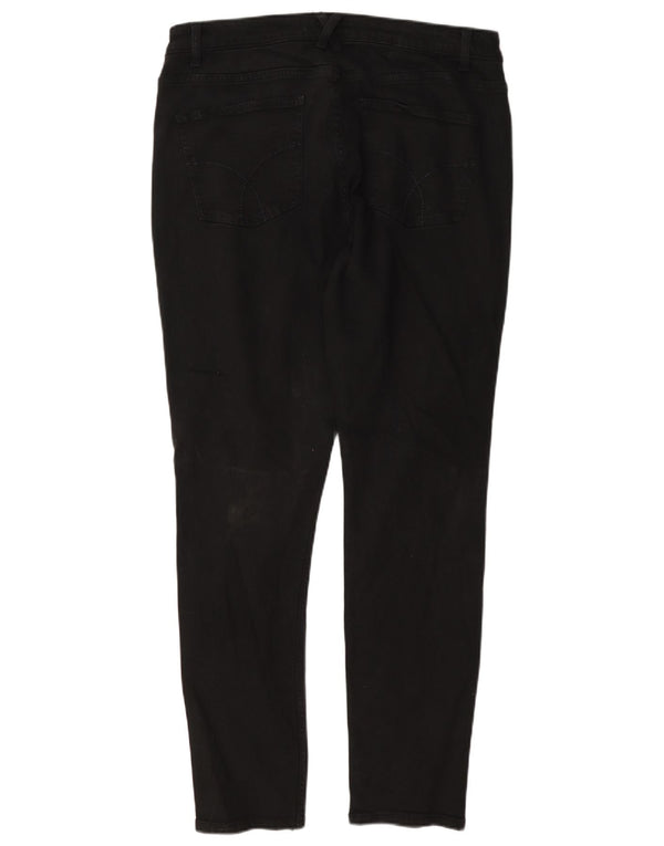 Crew Clothing Damen Skinny Jeans UK 14 Large W34 L30 Schwarze Baumwolle