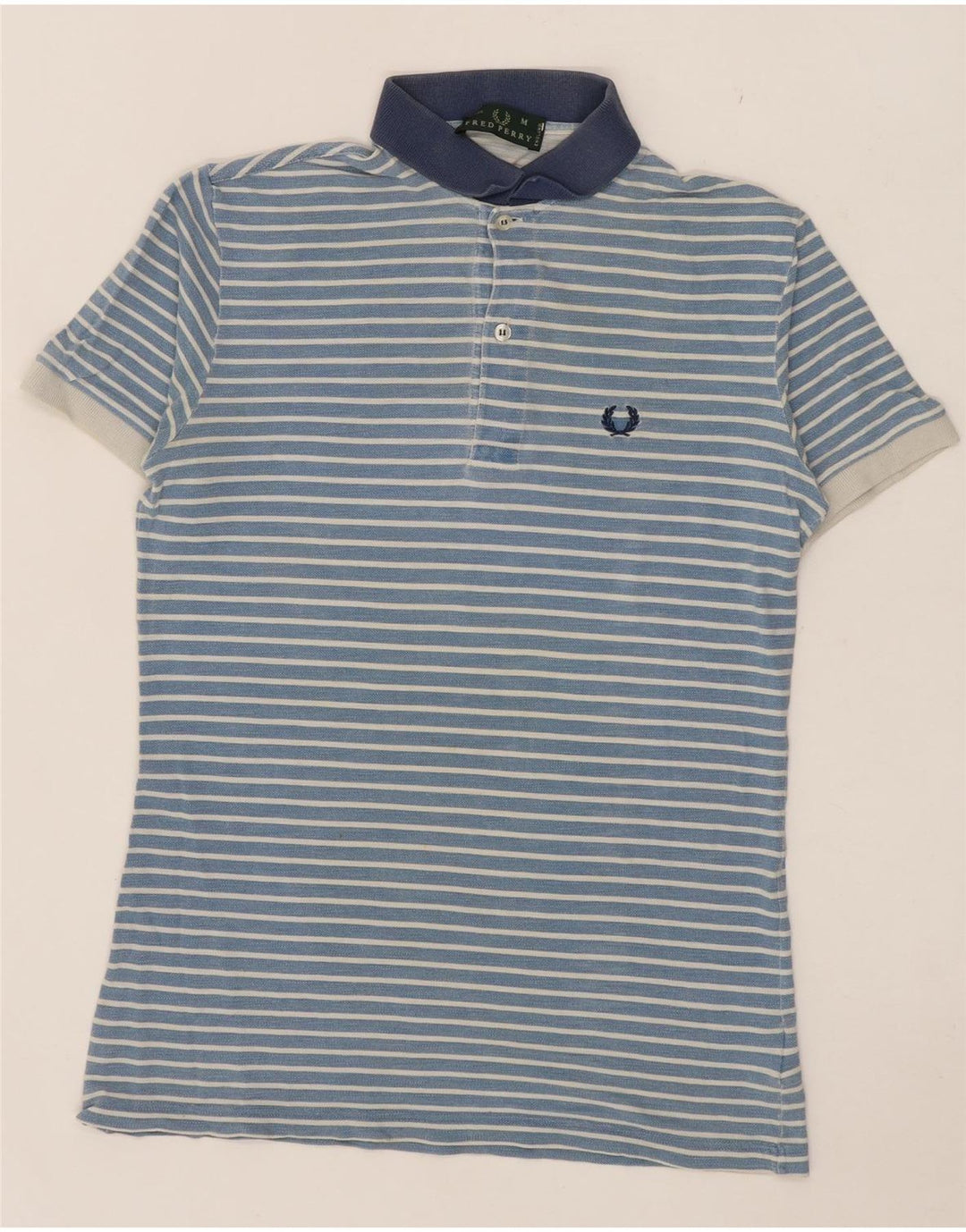 Polo da uomo Fred Perry in cotone a righe blu medio