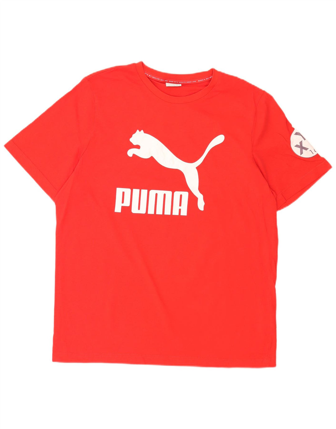 Puma Mens Graphic T-Shirt Top Large Red Cotton