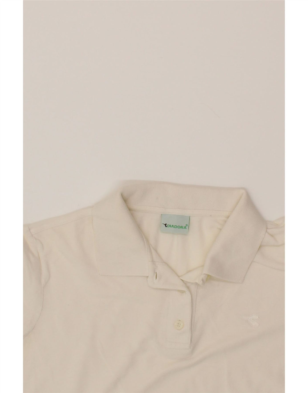 DIADORA Womens Polo Shirt IT 46 Large White Cotton Vintage Diadora and Second-Hand Diadora from Messina Hembry 