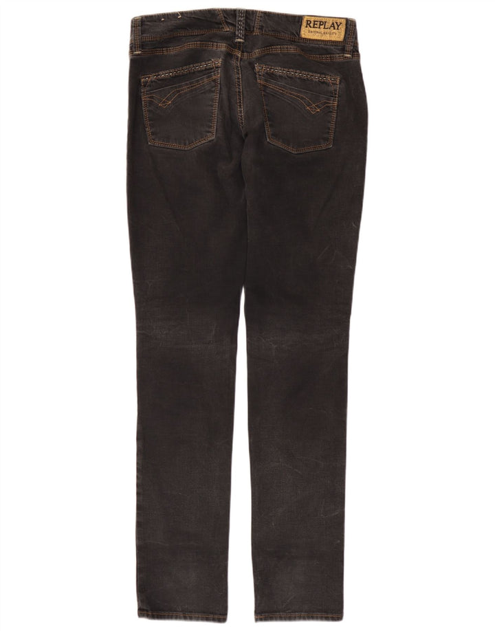 Replay Womens Slim Jeans W29 L34 Grey Cotton