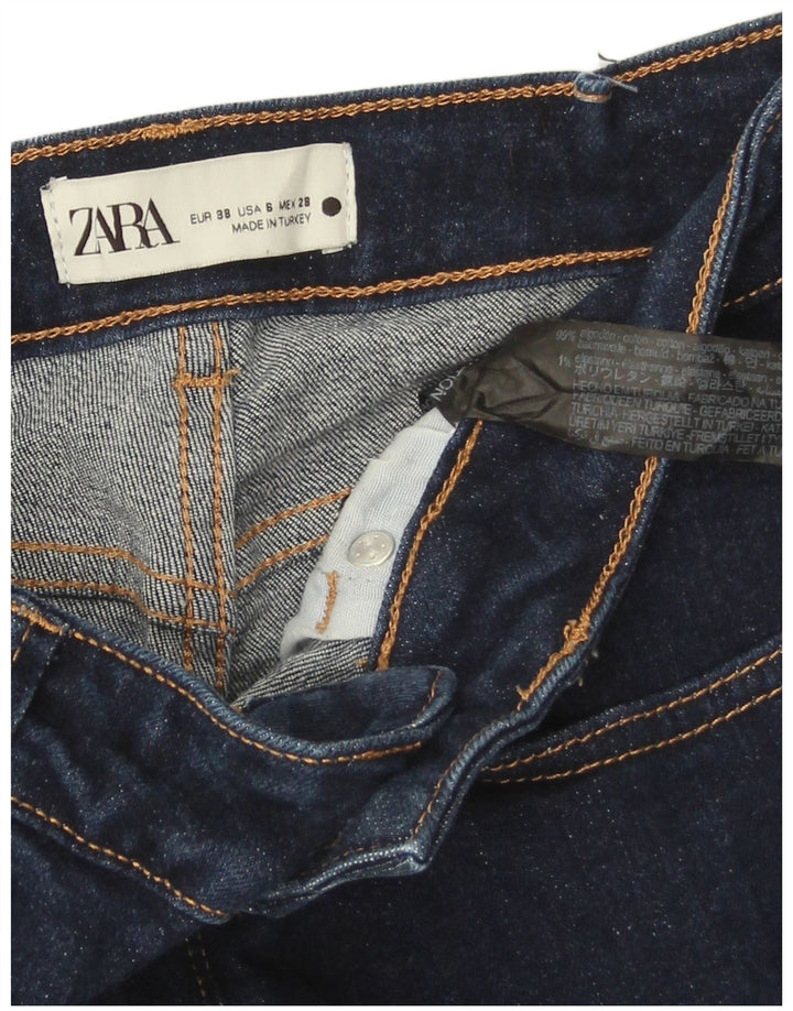 Zara Womens Bootcut Jeans EU 38 Small W28 L29 Navy Blue Cotton