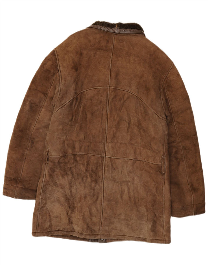LA MATTA Mens Shearling Jacket UK 36 Small Brown