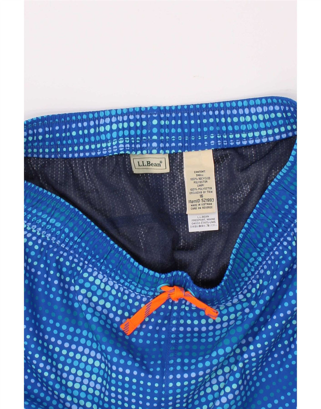 L.L.Bean Bañador Shorts para Niño 15-16 Años Azul Moteado Poliéster