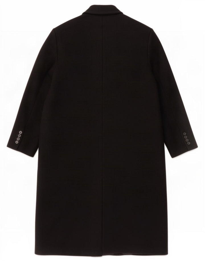Zara Womens Double Breasted Coat UK 16 Large Black