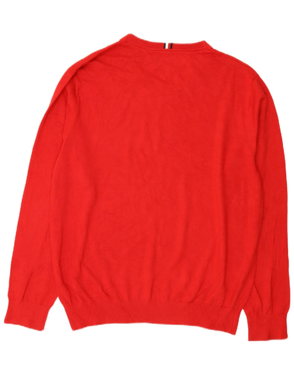 Tommy Hilfiger Pull col V pour homme 2XL Rouge Coton