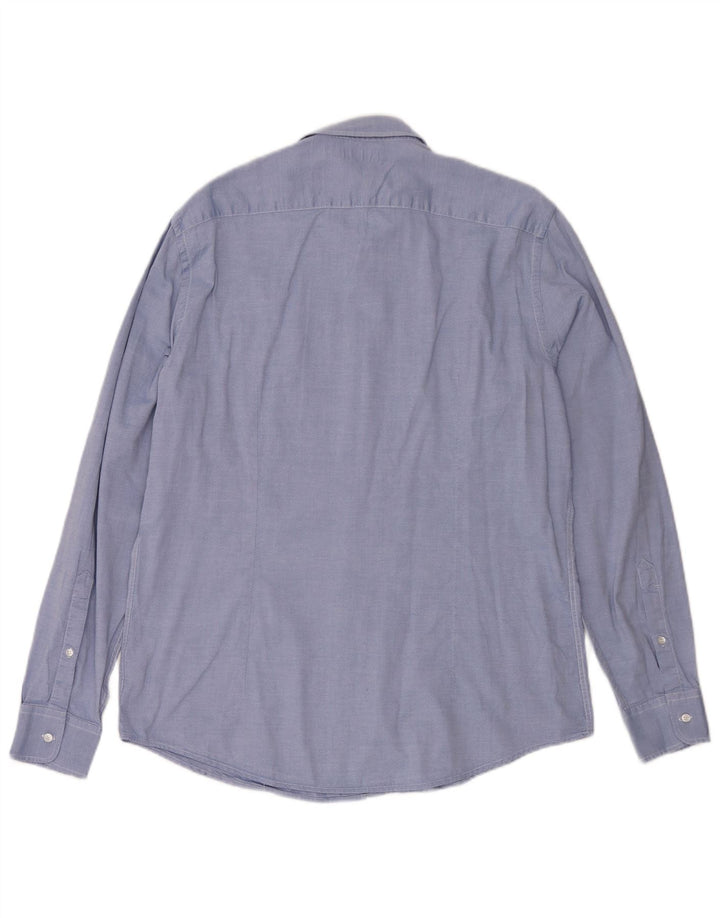 Trussardi Jeans Mens Shirt Size 43 XL Blue Cotton