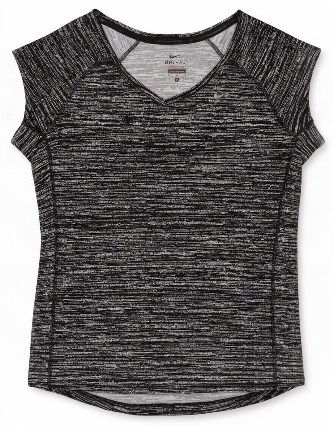 Tricou Nike Dri Fit pentru femei Top UK 12 Medium Black Flecked Poliester