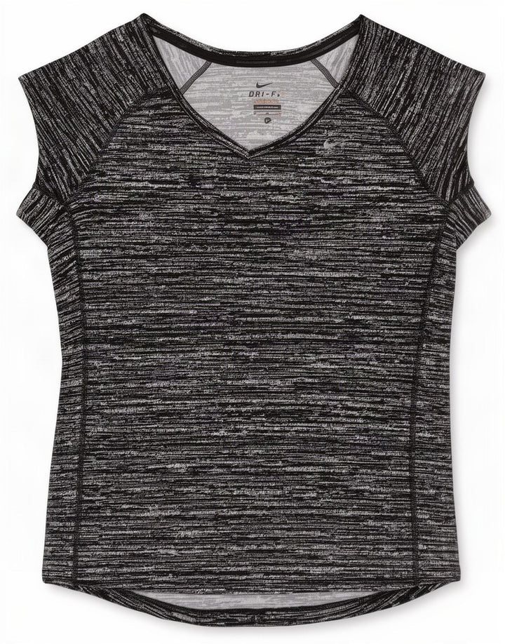 Tricou Nike Dri Fit pentru femei Top UK 12 Medium Black Flecked Poliester