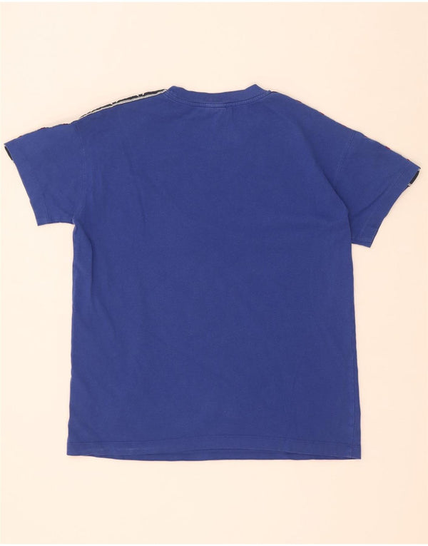 T-shirt grafica da uomo Champion Top in cotone color block blu piccolo
