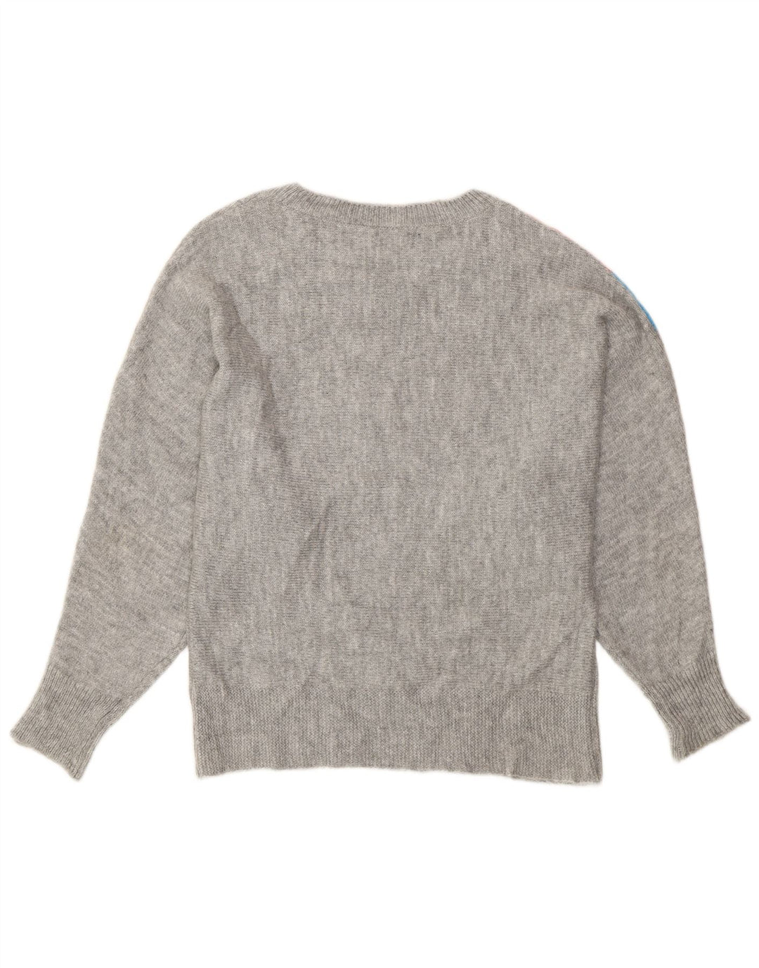 M&Co Womens Batwing Boat Neck Jumper Sweater UK 14 Medium Grey Striped