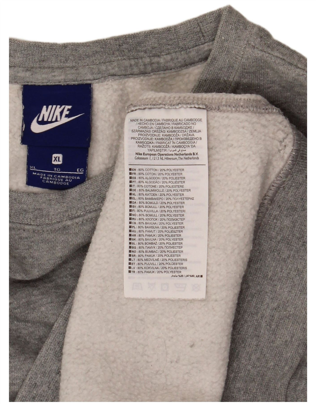 Nike Herren Sweatshirt Pullover XL Grau Polyester