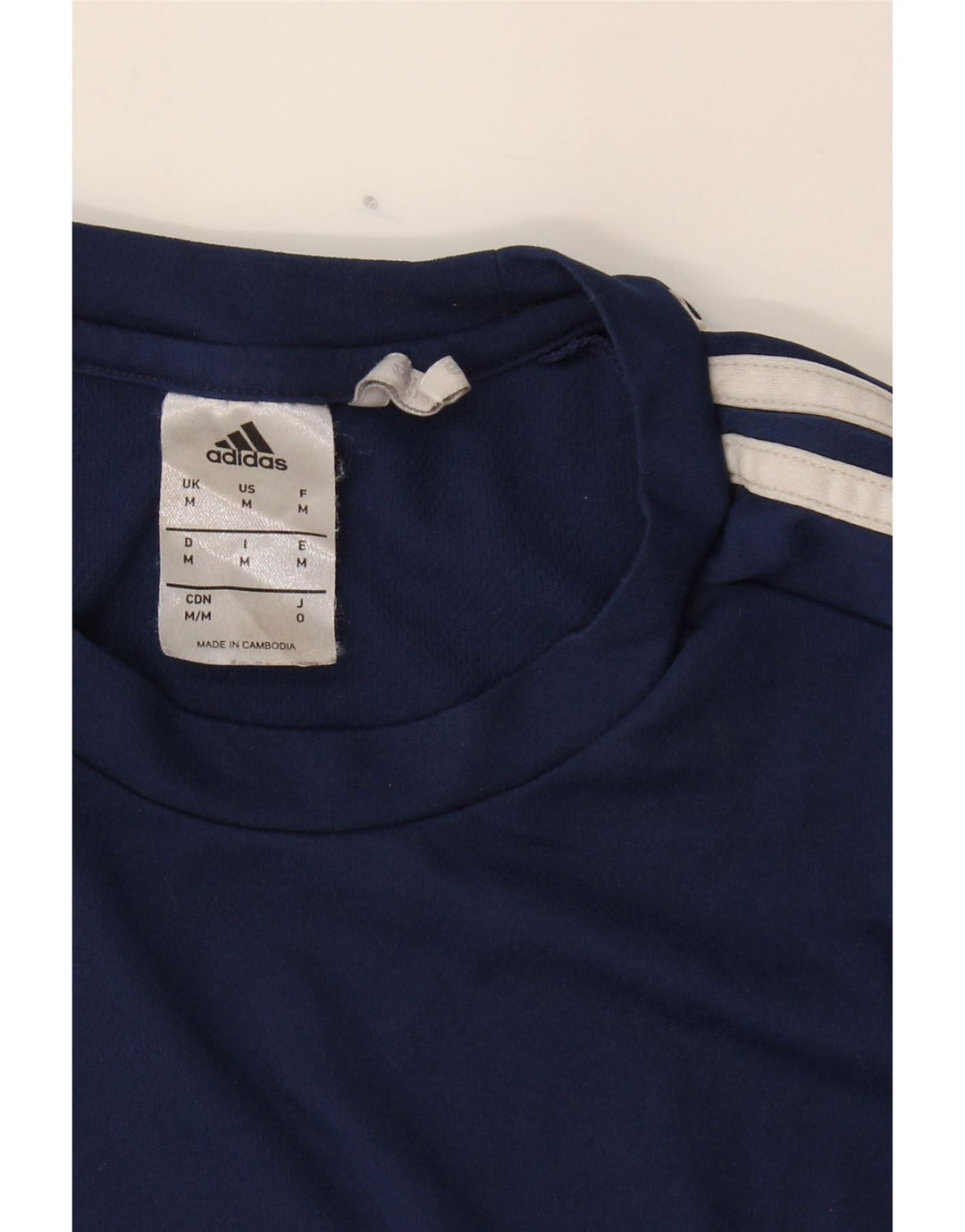 ADIDAS Mens Climalite T-Shirt Top Medium Blue Colourblock Polyester Vintage Adidas and Second-Hand Adidas from Messina Hembry 
