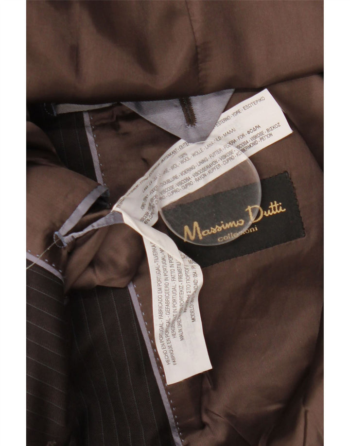 MASSIMO DUTTI Giacca blazer da uomo a 2 bottoni EU 54 XL Lana gessata marrone