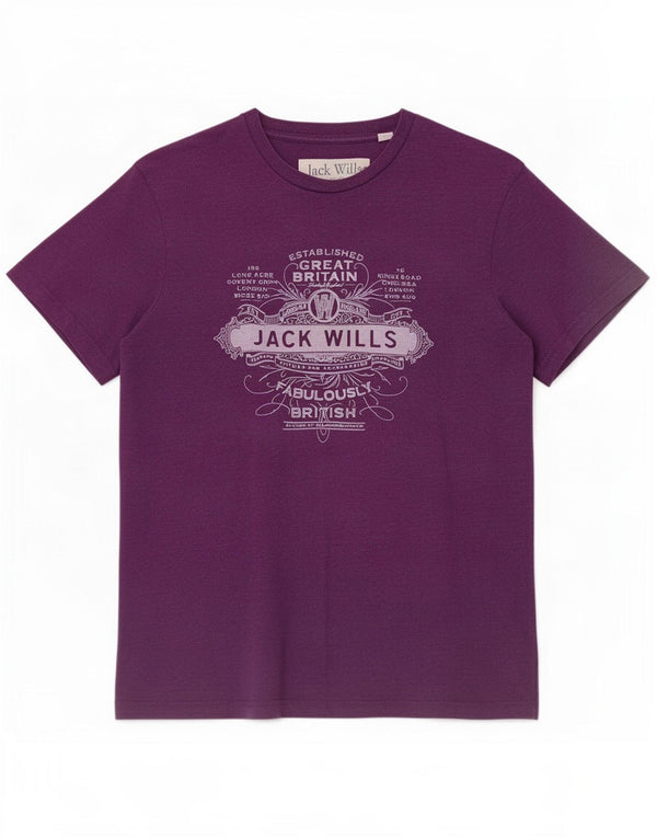 T-shirt grafica da uomo Jack Wills Top XS in cotone viola