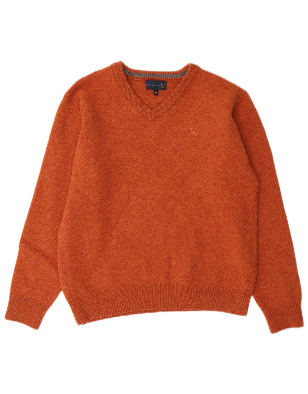 Lincoln Dame V-hals sweater UK 14 Medium Orange Uld
