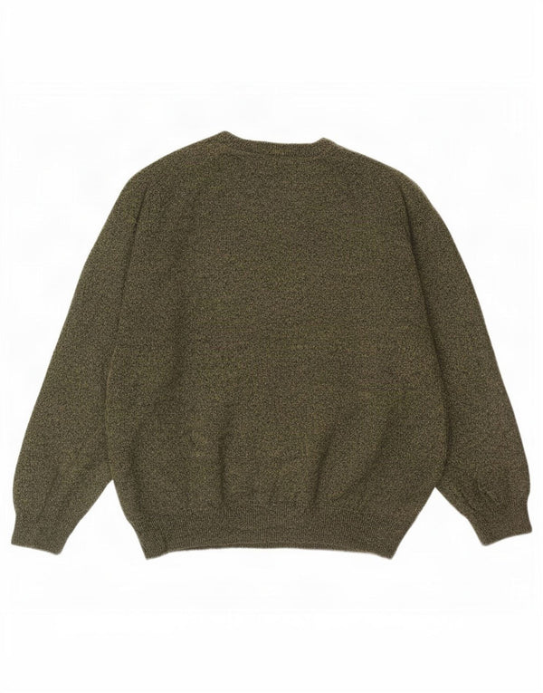Marks & Spencer Herretrøjetrøje med rund hals Stor Khaki Flecked Lammeuld