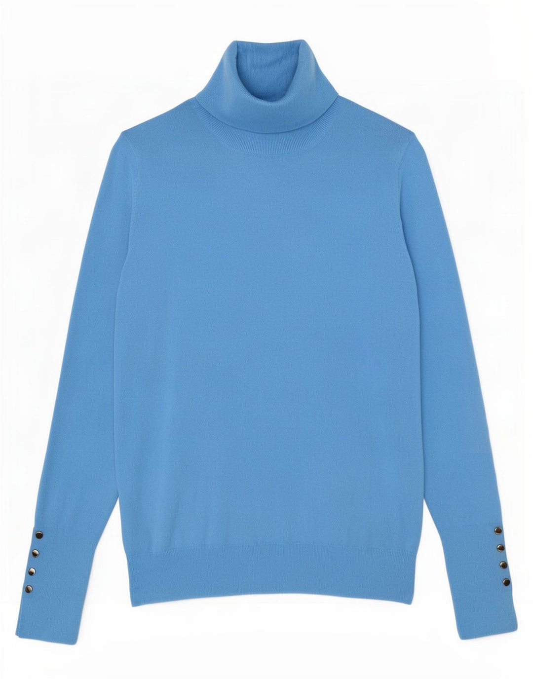 Suéter feminino Zara com gola redonda e viscose azul médio UK 12