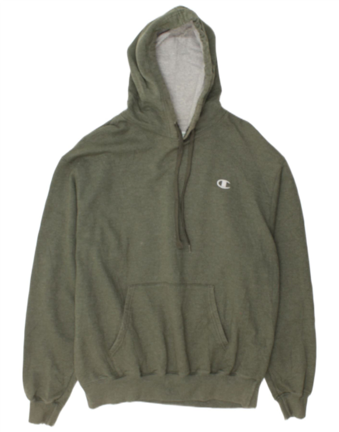 Champion Mens Hoodie Jumper Large Khaki Cotton