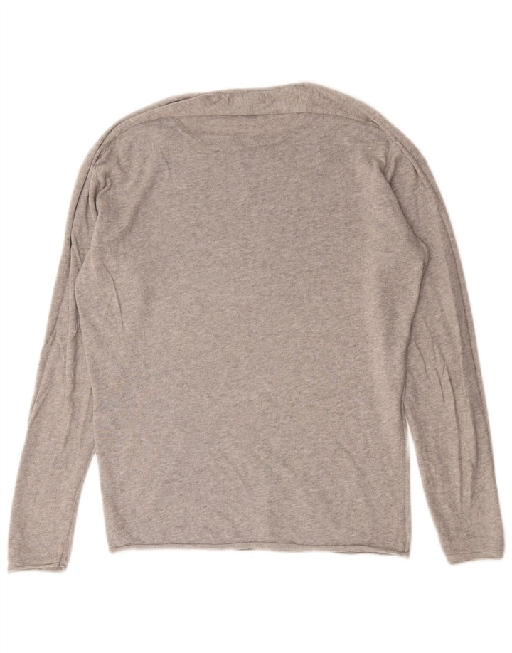 Zara Mens Boat Neck Jumper Sweater Small Grey Flecked