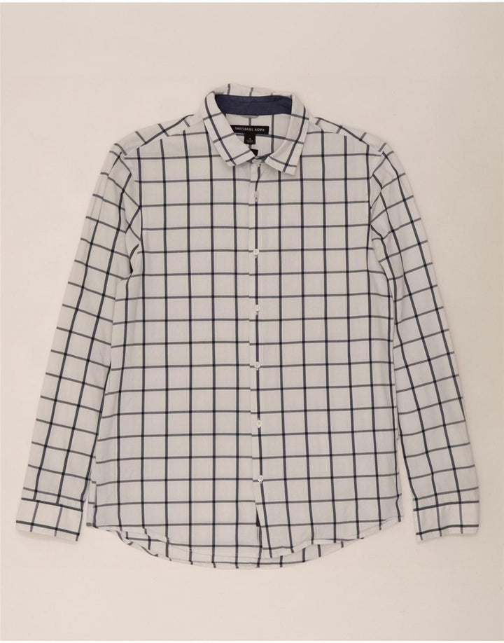 Michael Kors Chemise Slim Fit pour hommes à carreaux blancs moyens
