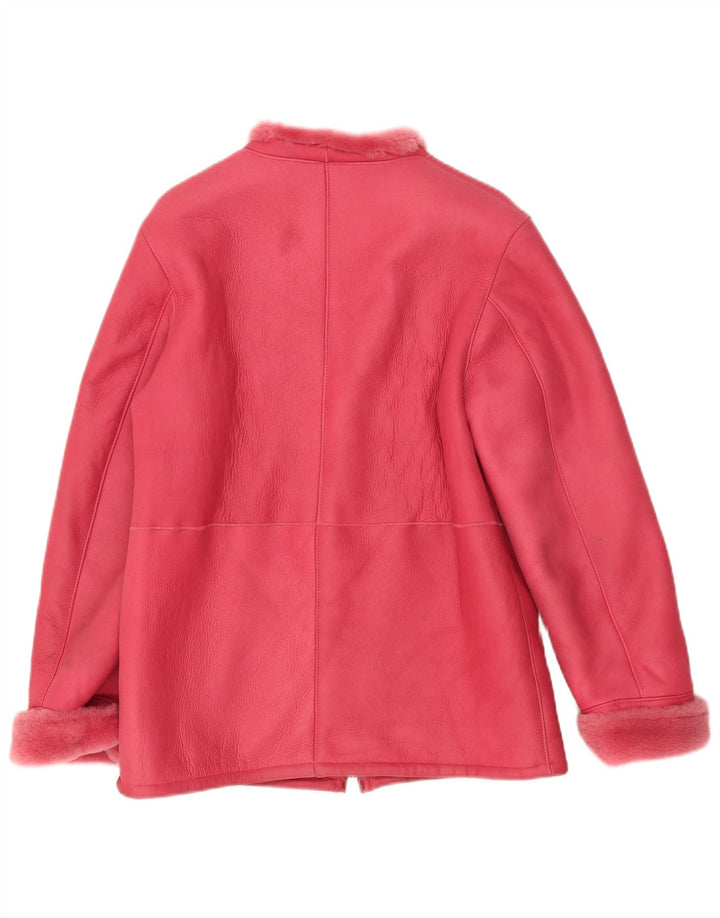 Jake's Jake's pentru femei, cu croială largi, din piele din shearling EU 36 Mic, roz