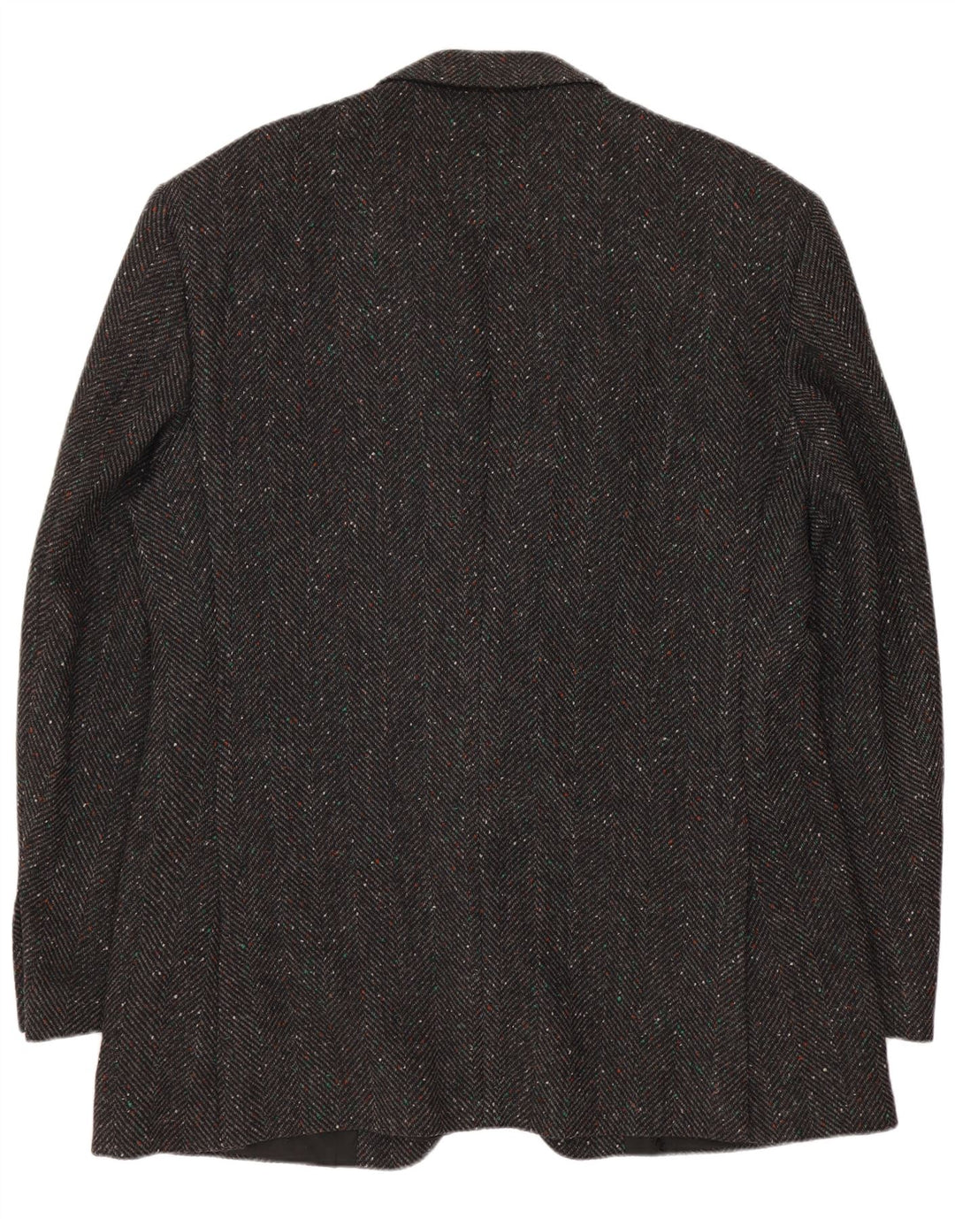 Cacharel Herren-Blazer mit 2 Knöpfen, IT 52 XL, graue Wolle mit Fischgrätenmuster