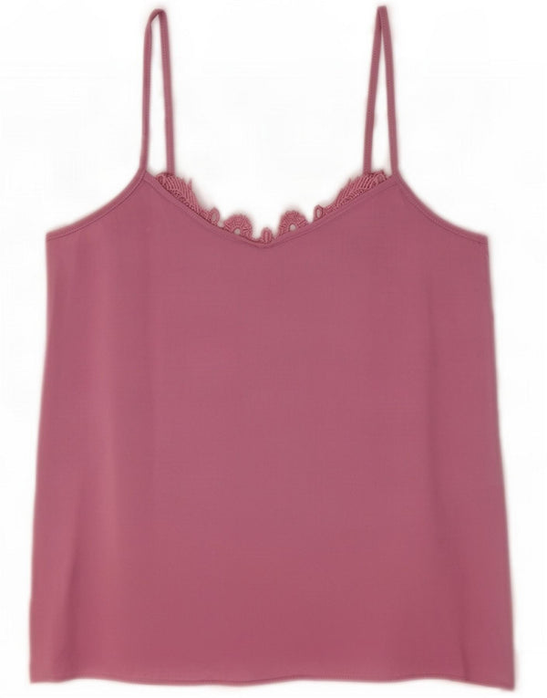 Oasis Womens Crop Cami Top UK 12 Medium Pink Viscose