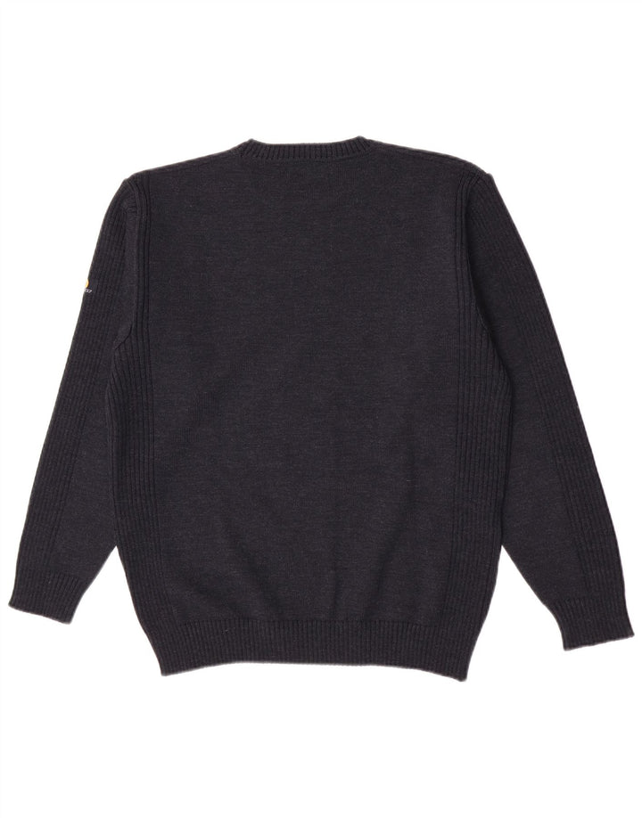 Sail Exp Mens Crew Neck Jumper Sweater IT 50 Medium Navy Blue Wool