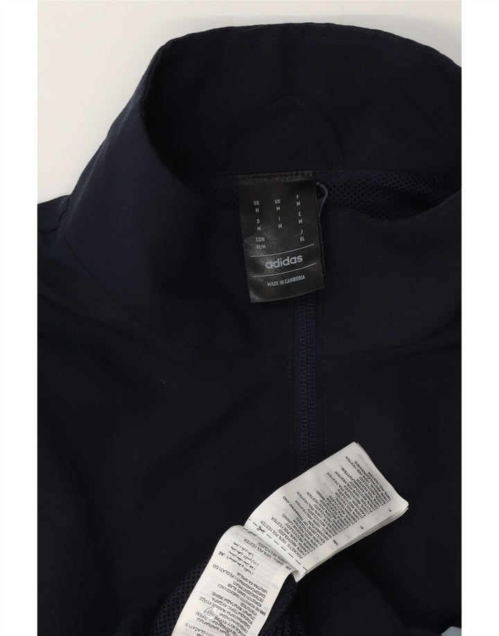 Giacca da ginnastica da uomo Adidas, giacca media, in poliestere color block blu navy