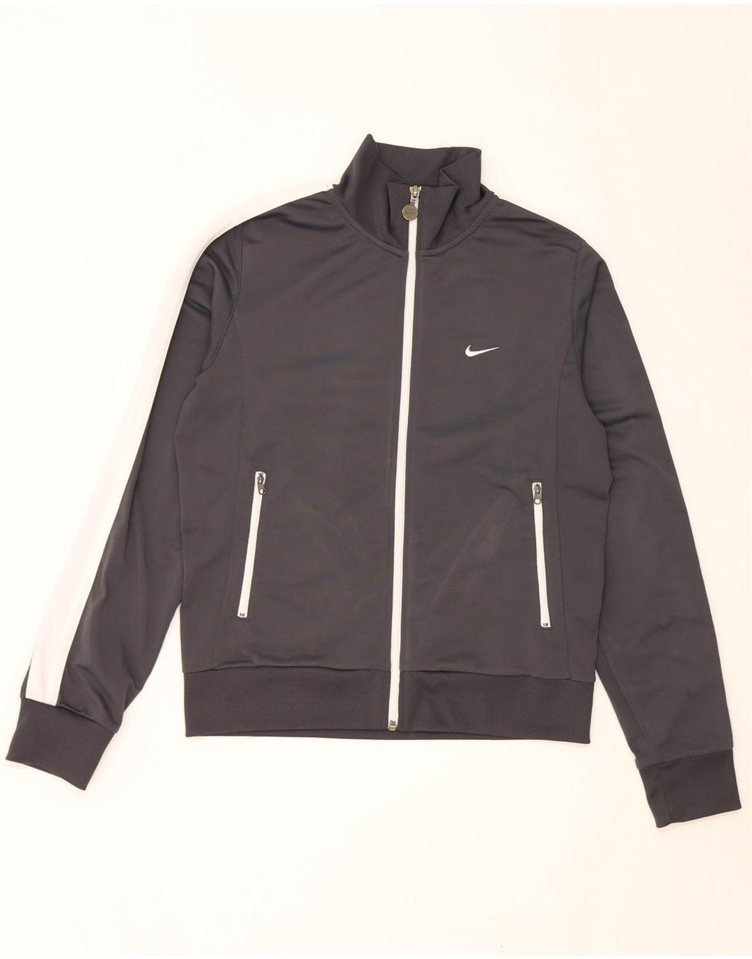 Nike Womens Crop Tracksuit Top Jacket UK 14/16 Large Grey Colourblock
