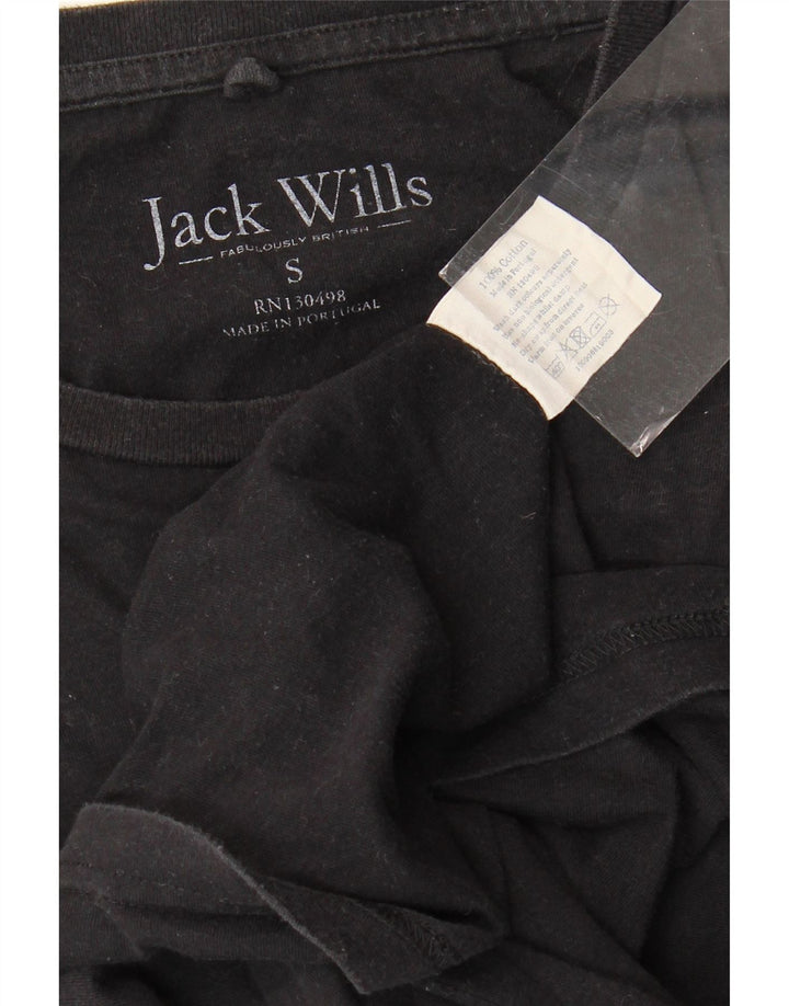 JACK WILLS Mens T-Shirt Top Small Black Cotton