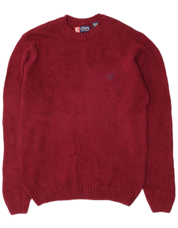 Chaps Mens Crew Neck Jumper Sweater Small Burgundy