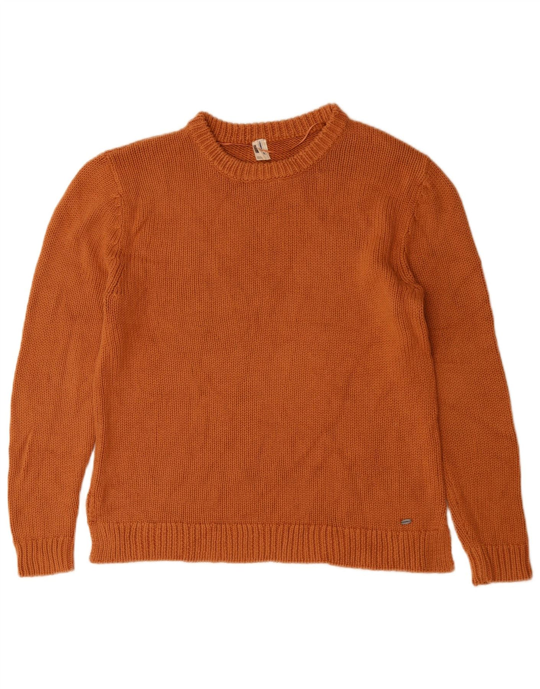 O'Neill Womens Crew Neck Jumper Sweater UK 14 Medium Orange Cotton