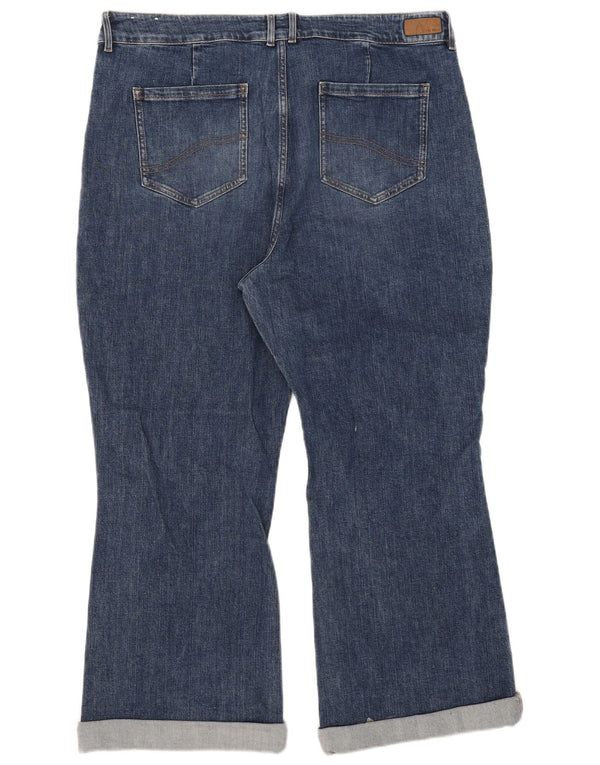 Fat Face Damen Fly High Waist Crop Flared Jeans UK 20 2XL W40 L26 Blau