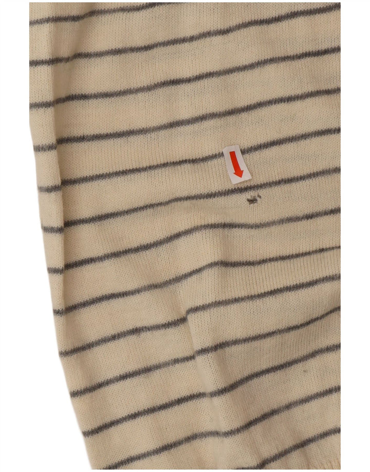 DATCH Herre V-hals sweater XL Off White Stribet akryl