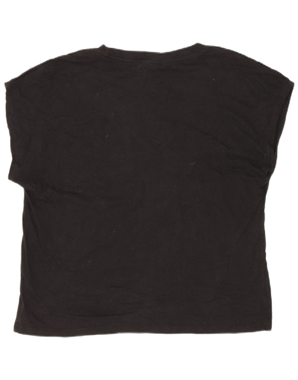 Женская футболка Zara Top UK 14, средний черный хлопок