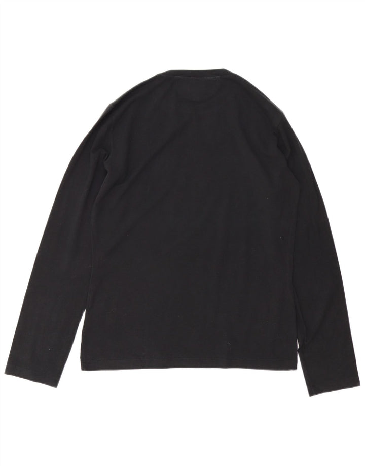 Armani Jeans Mens Top Long Sleeve Medium Black Cotton