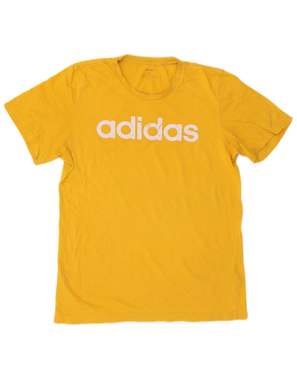 Adidas Herre grafisk T-shirt Top Medium Gul Bomuld