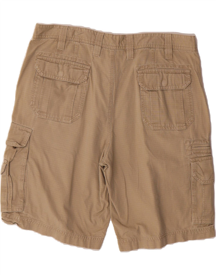 EDDIE BAUER Mens Cargo Shorts W38 XL  Beige Gingham Cotton Vintage Eddie Bauer and Second-Hand Eddie Bauer from Messina Hembry 