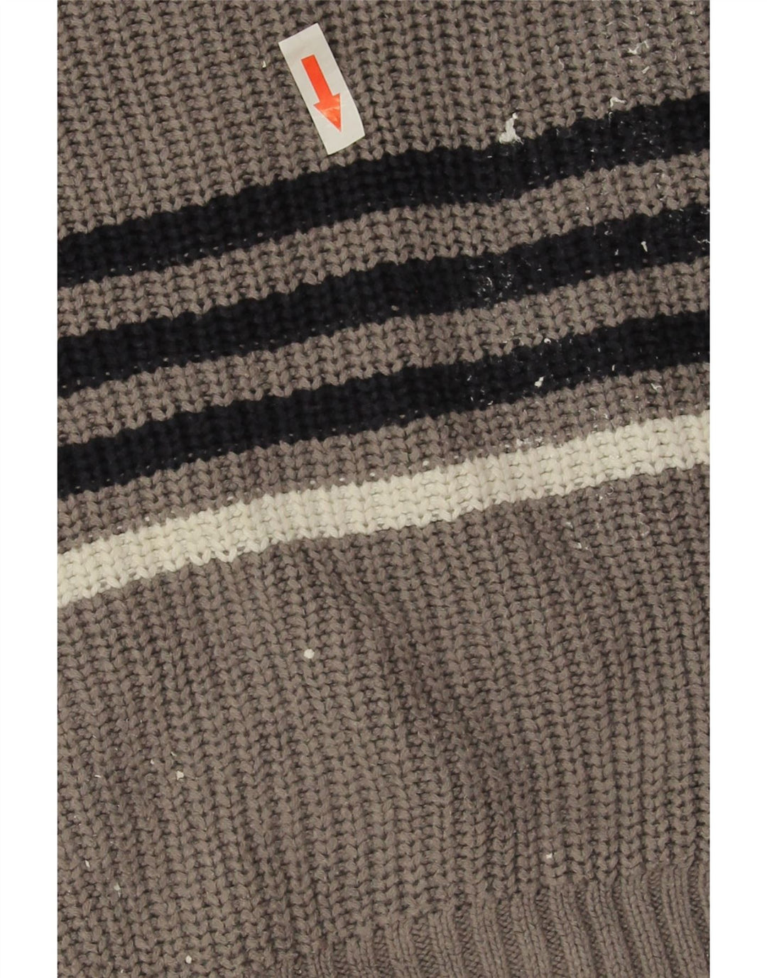Zara Mens Crew Neck Jumper Sweater Large Grey Striped