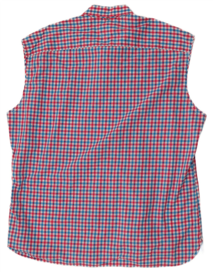 Tommy Hilfiger Mens Sleeveless Custom Fit Shirt 2XL Multicoloured Gingham
