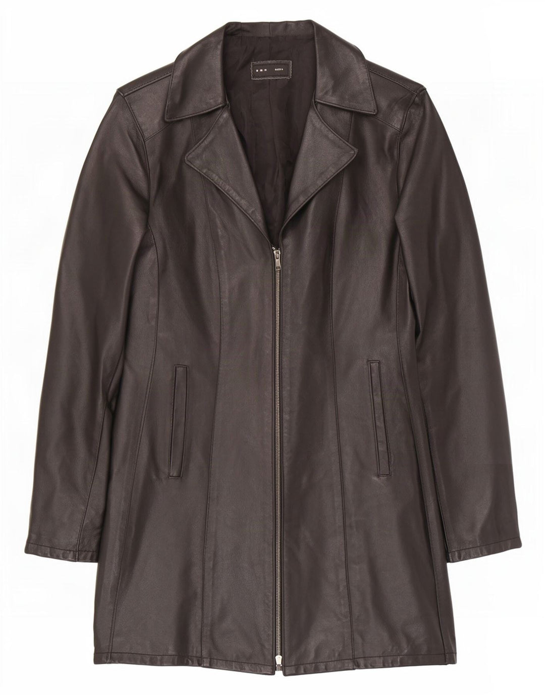 Sasch Womens Leather Coat UK 12 Medium Black
