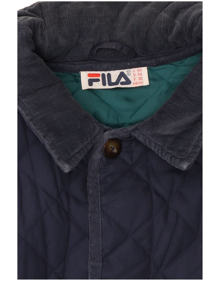 Fila Herre Quiltet jakke IT 56 3XL Marineblå