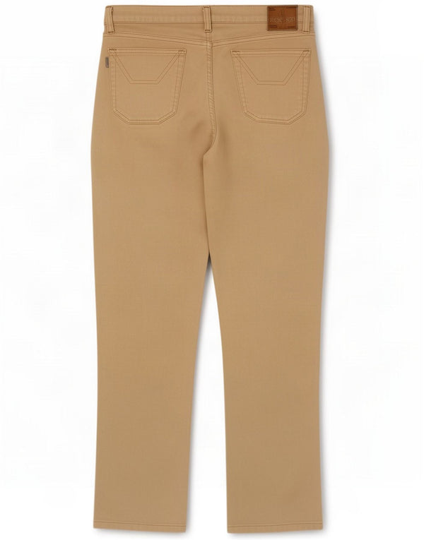 Jeckerson Damen Gerade Freizeithose W31 L28 Beige Baumwolle