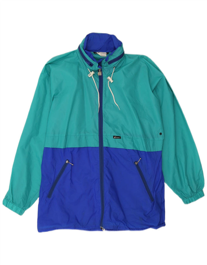 Giacca antipioggia da uomo con cappuccio K-Way UK 38 Poliammide color block verde medio